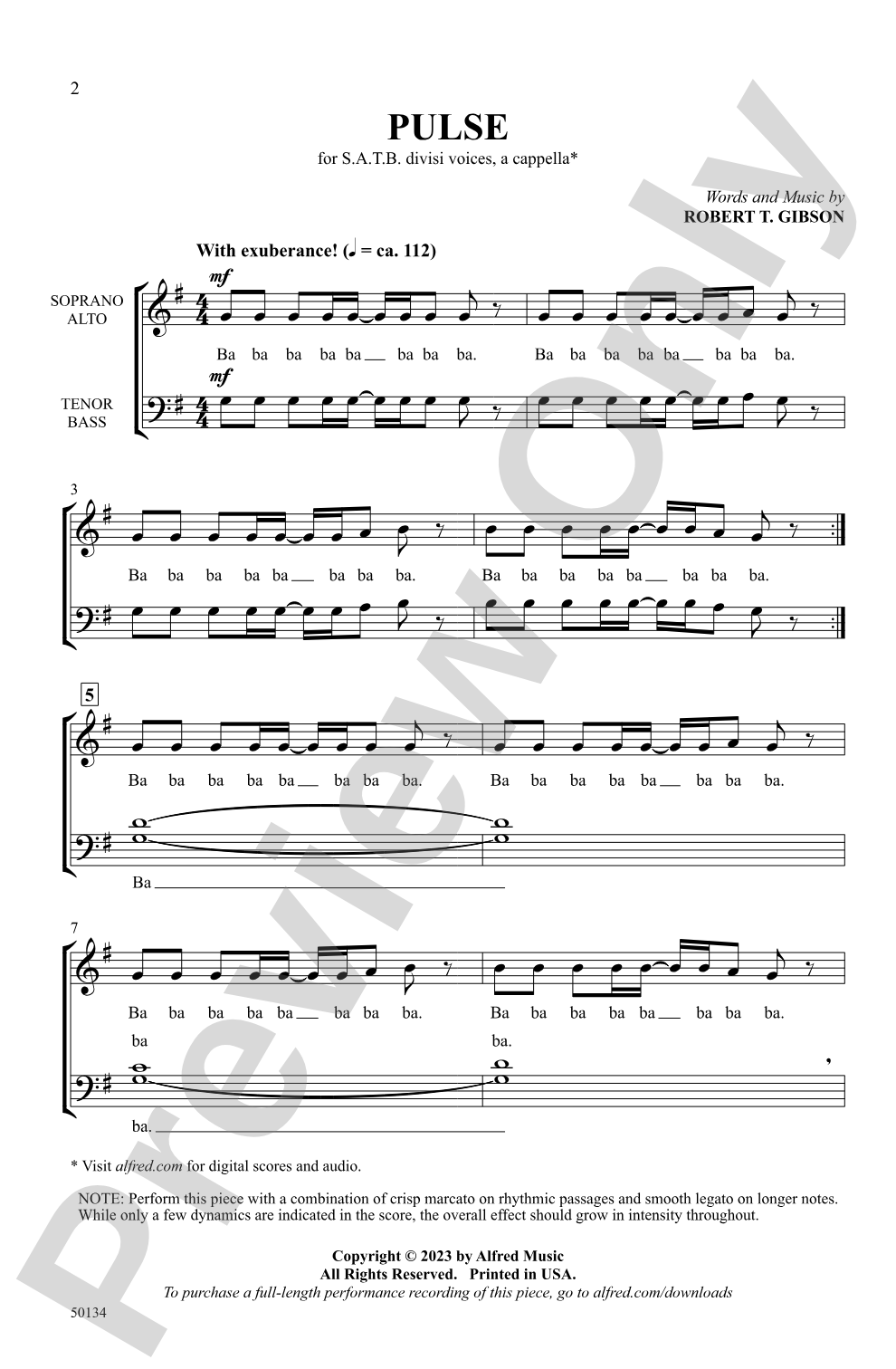 Pulse: SATB divisi, <I>a cappella</I> Choral Octavo