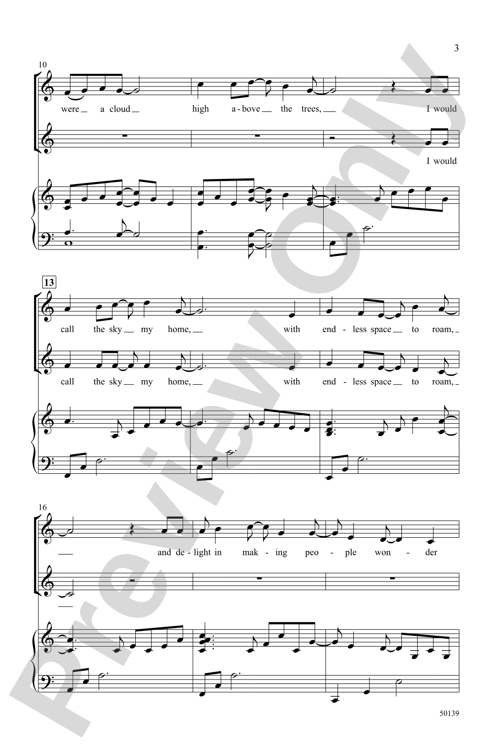 I Wish I Were a Cloud: 2-Part Choral Octavo