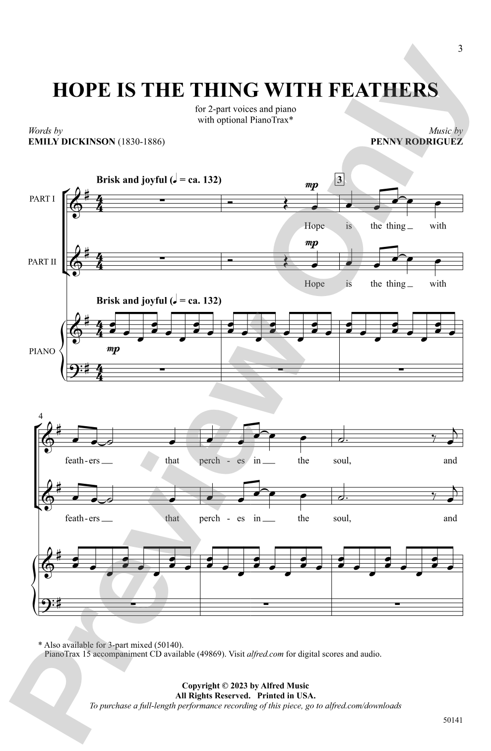 Hope Is the Thing with Feathers: 2-Part Choral Octavo