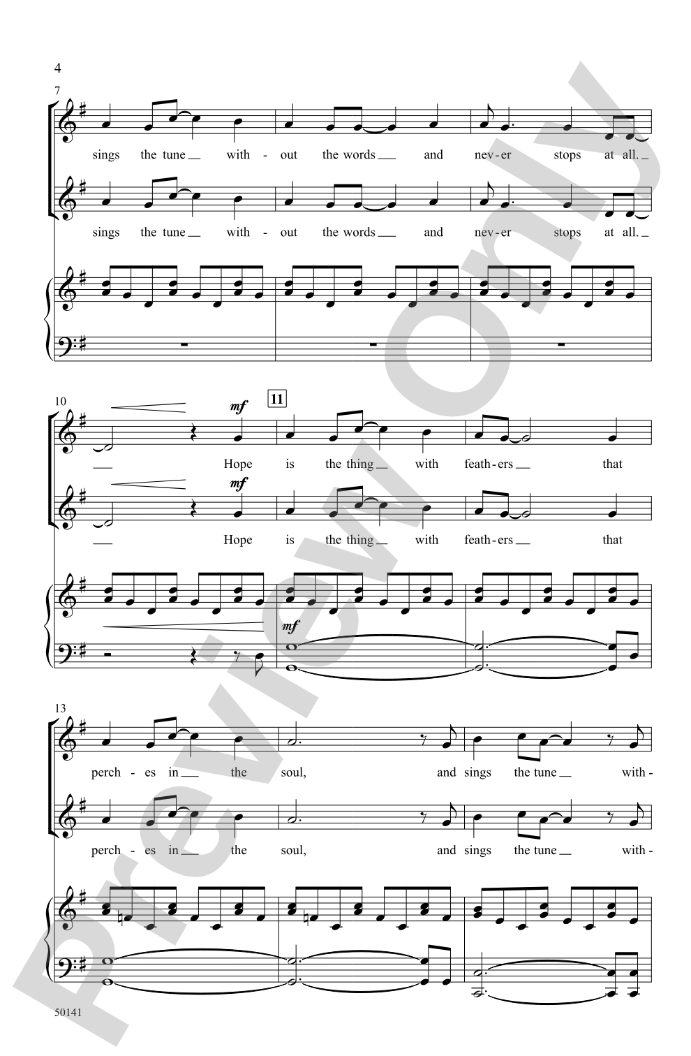 Hope Is the Thing with Feathers: 2-Part Choral Octavo
