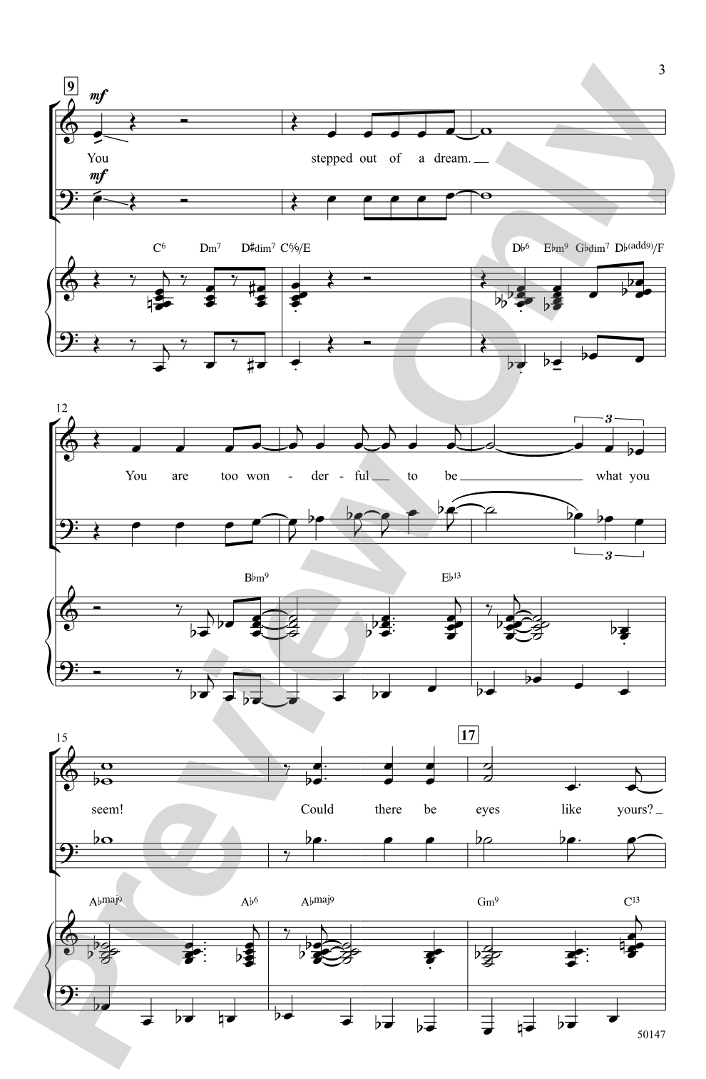 You Stepped Out of a Dream: SAB Choral Octavo