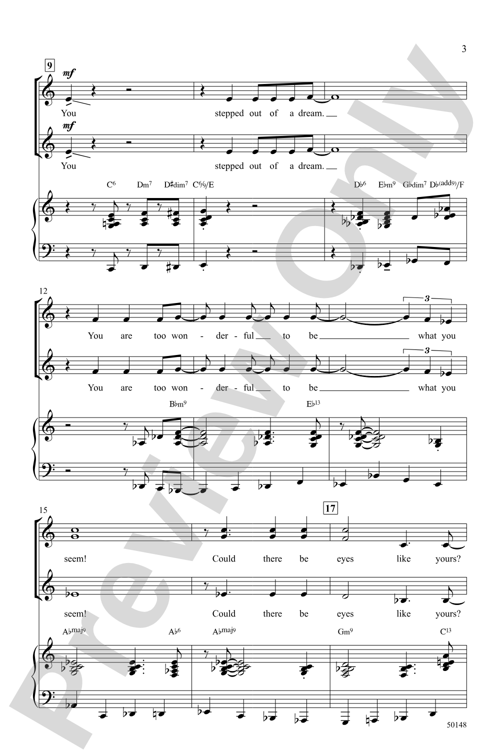 You Stepped Out of a Dream: SSA Choral Octavo