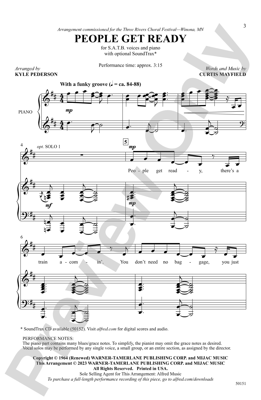People Get Ready: SATB Choral Octavo