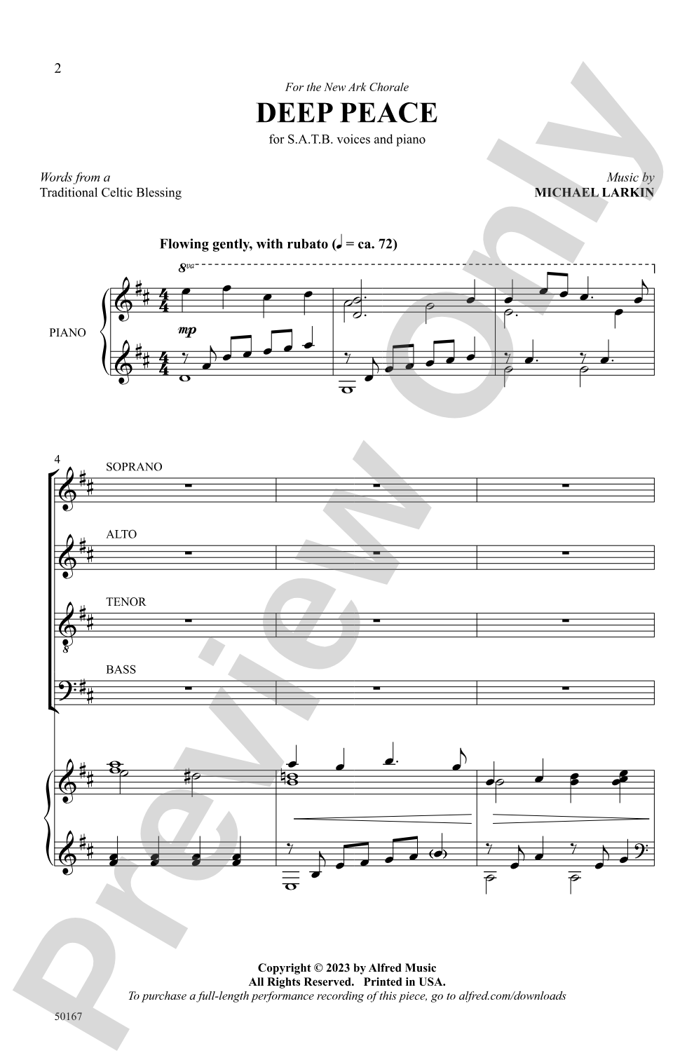 Deep Peace: SATB Choral Octavo