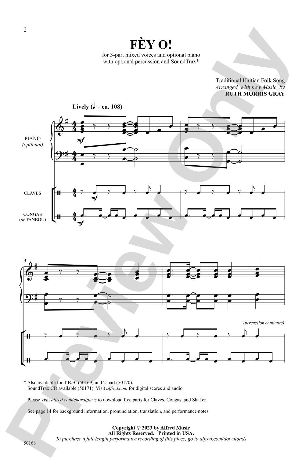 Fèy O!: 3-Part Mixed Choral Octavo