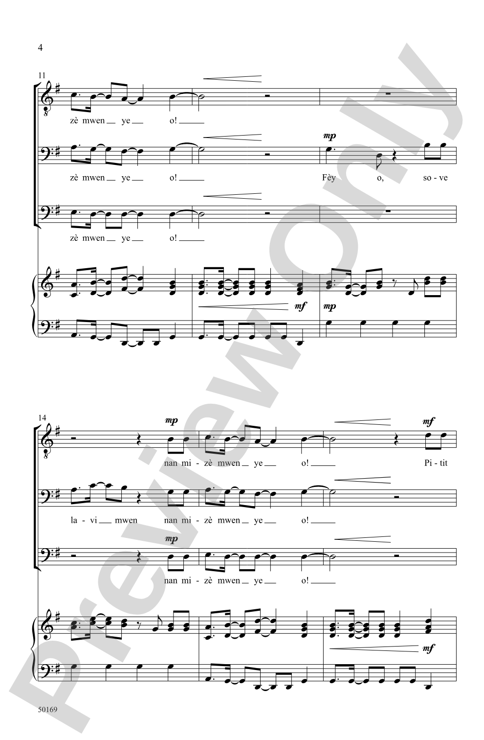 Fèy O!: TBB Choral Octavo