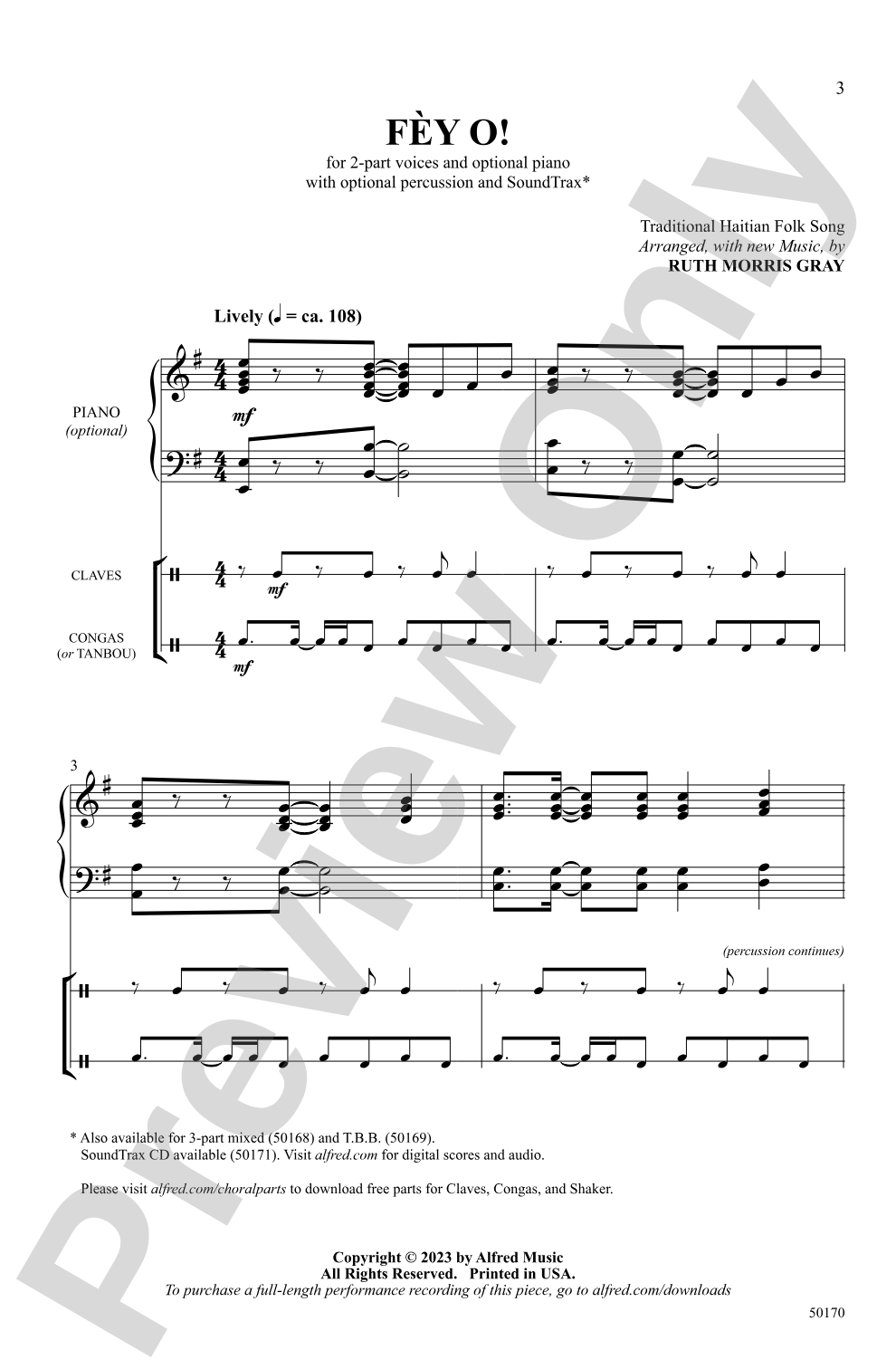 Fèy O!: 2-Part Choral Octavo