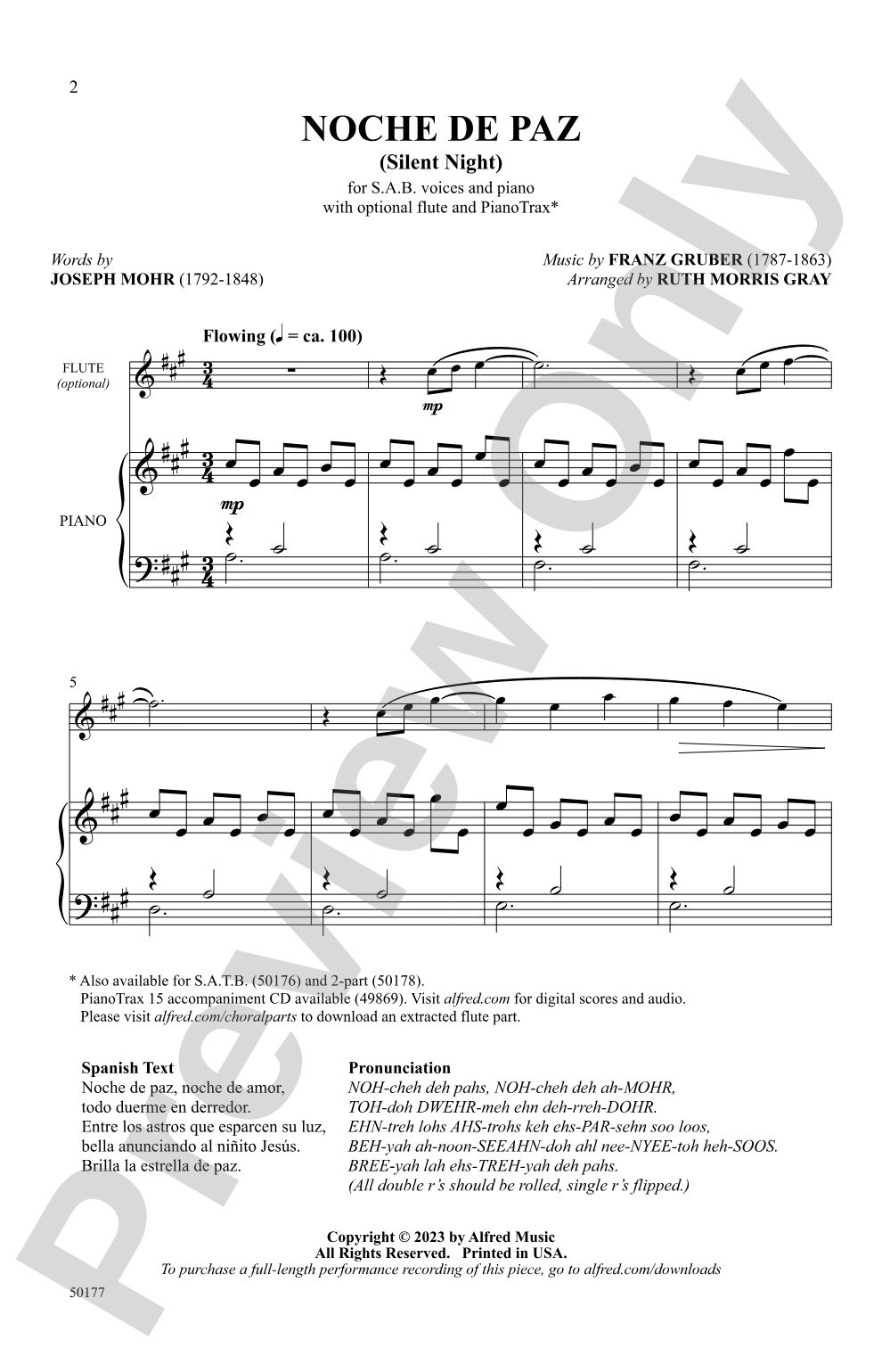 Noche de Paz: SAB Choral Octavo