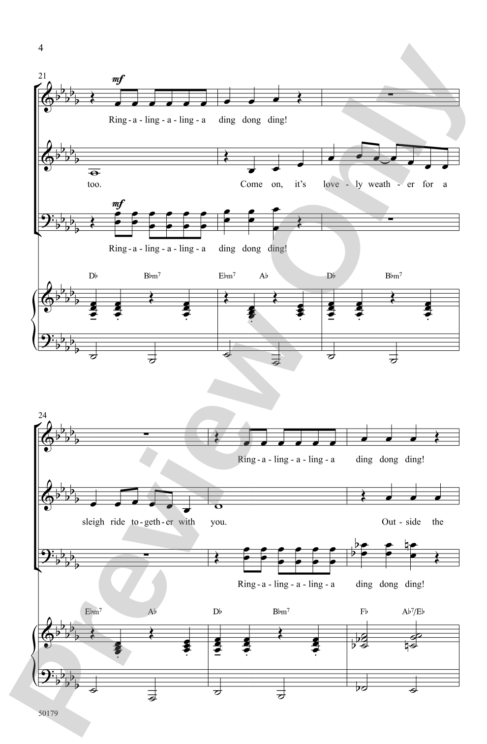 Sleigh Ride: SATB Choral Octavo