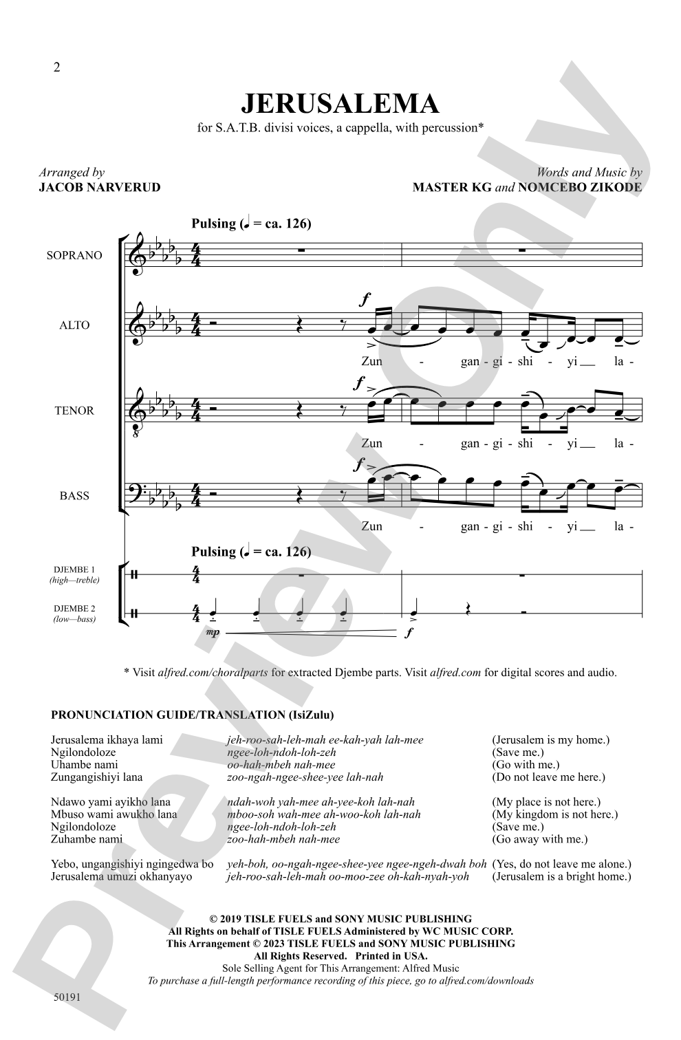 Jerusalema: SATB divisi, <I>a cappella</I> Choral Octavo