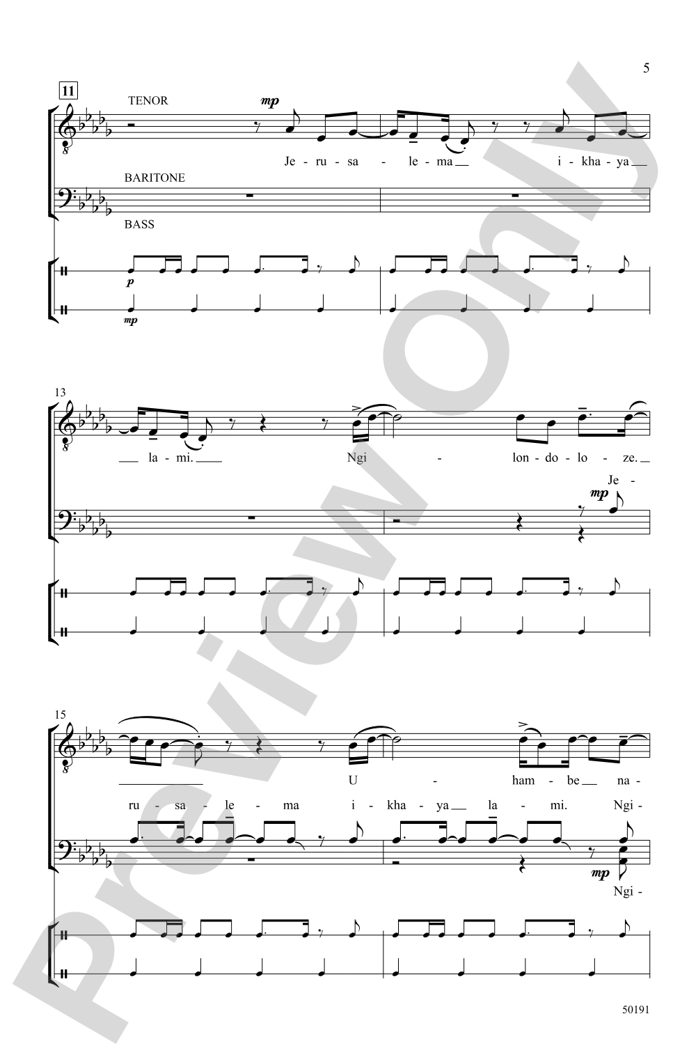 Jerusalema: SATB divisi, <I>a cappella</I> Choral Octavo