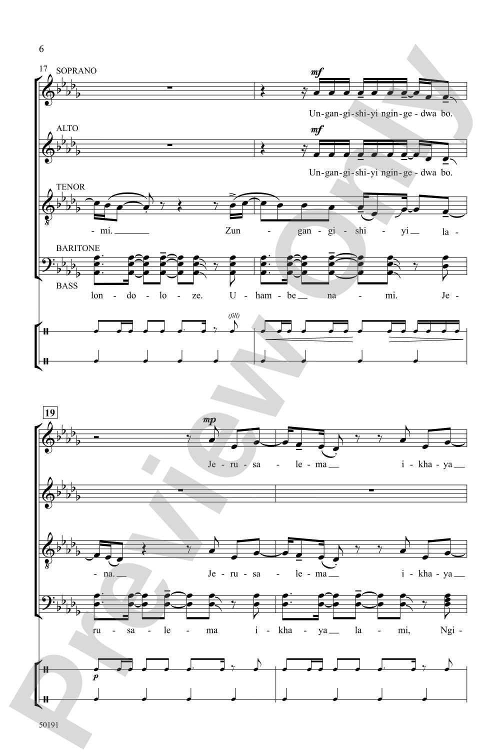 Jerusalema: SATB divisi, <I>a cappella</I> Choral Octavo