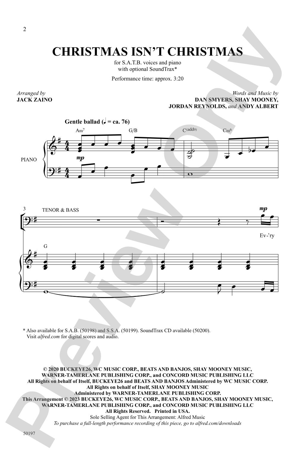 Christmas Isn't Christmas: SATB Choral Octavo