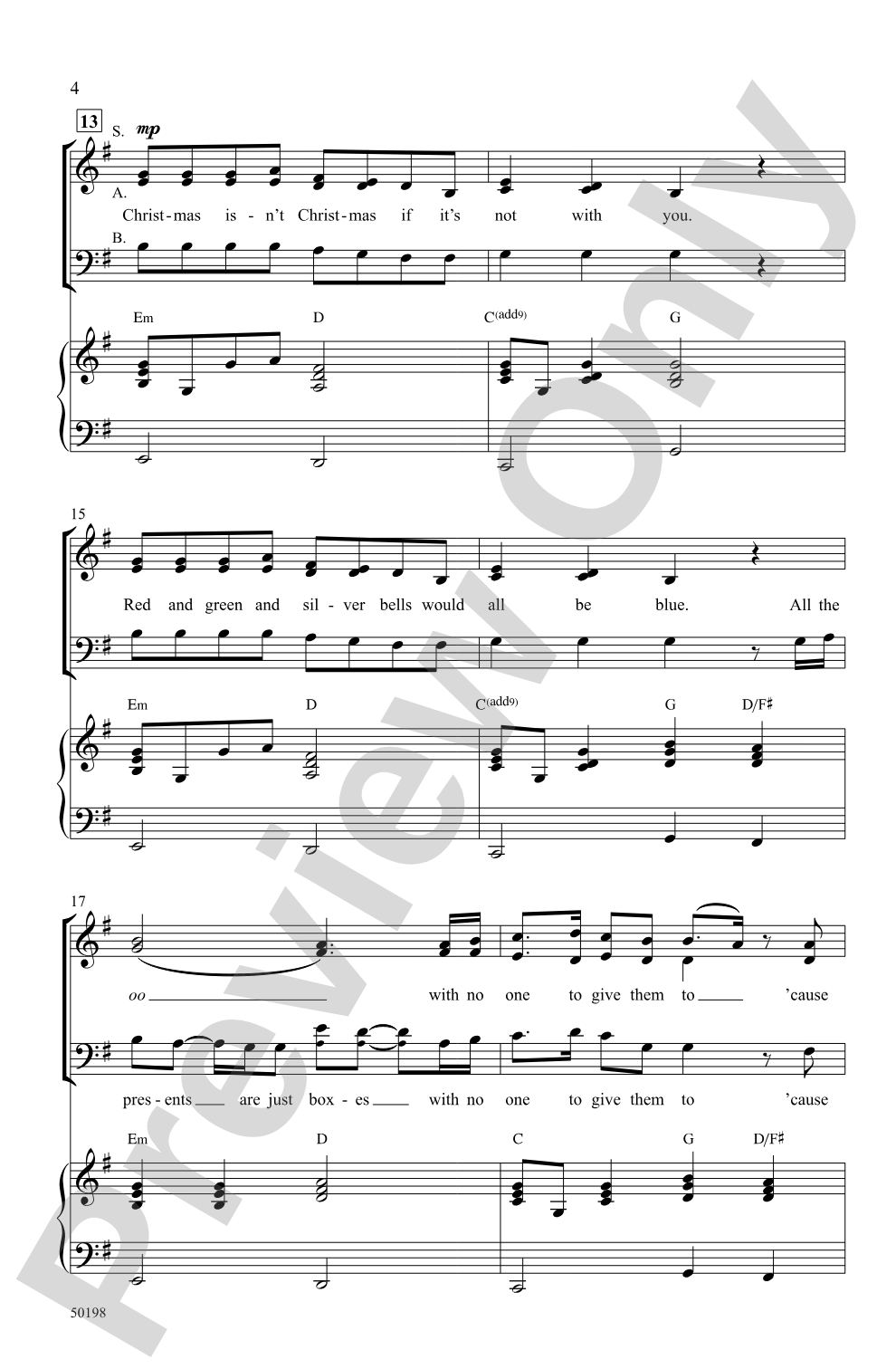 Christmas Isn't Christmas: SAB Choral Octavo