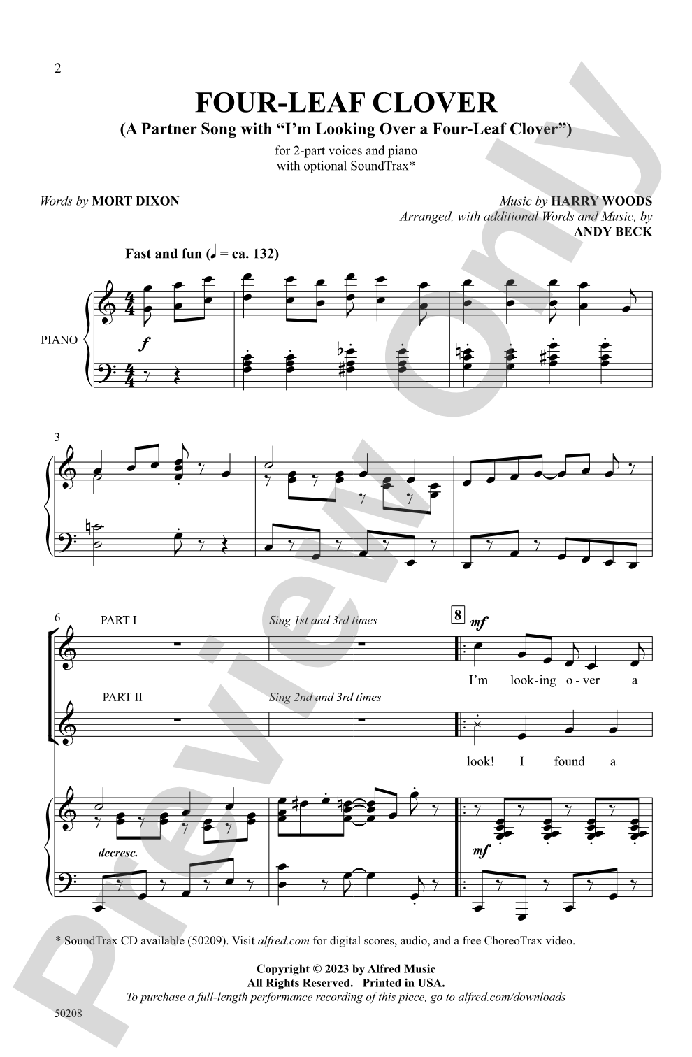 Four-Leaf Clover: 2-Part Choral Octavo