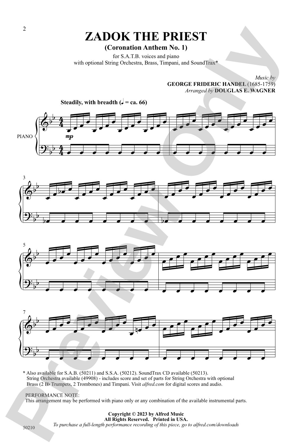 Zadok the Priest: SATB Choral Octavo