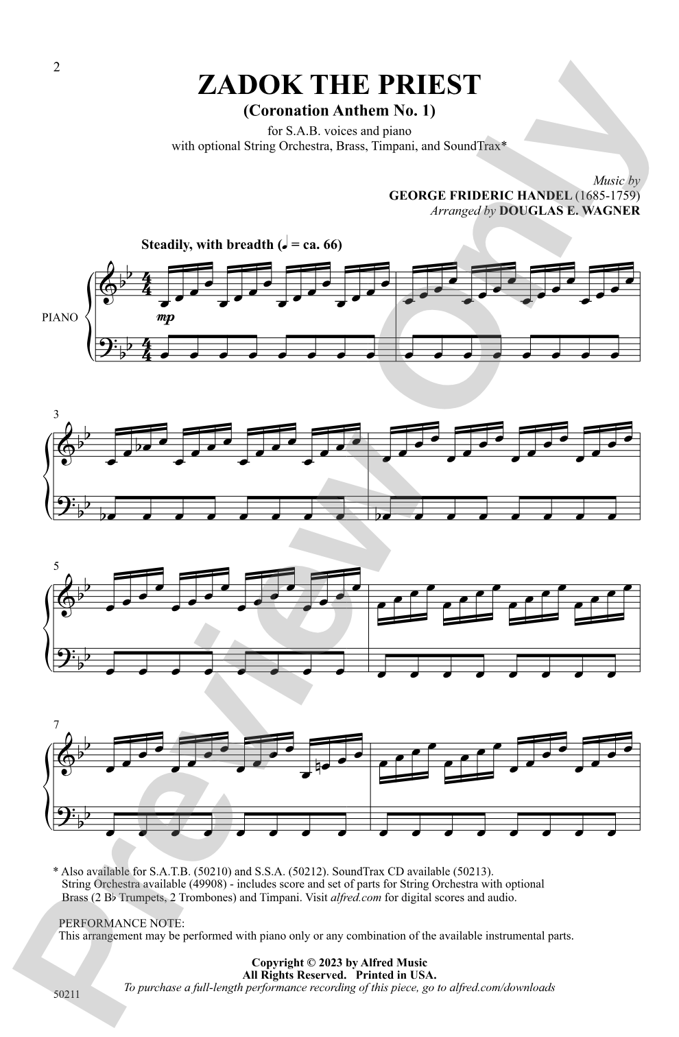 Zadok the Priest: SAB Choral Octavo