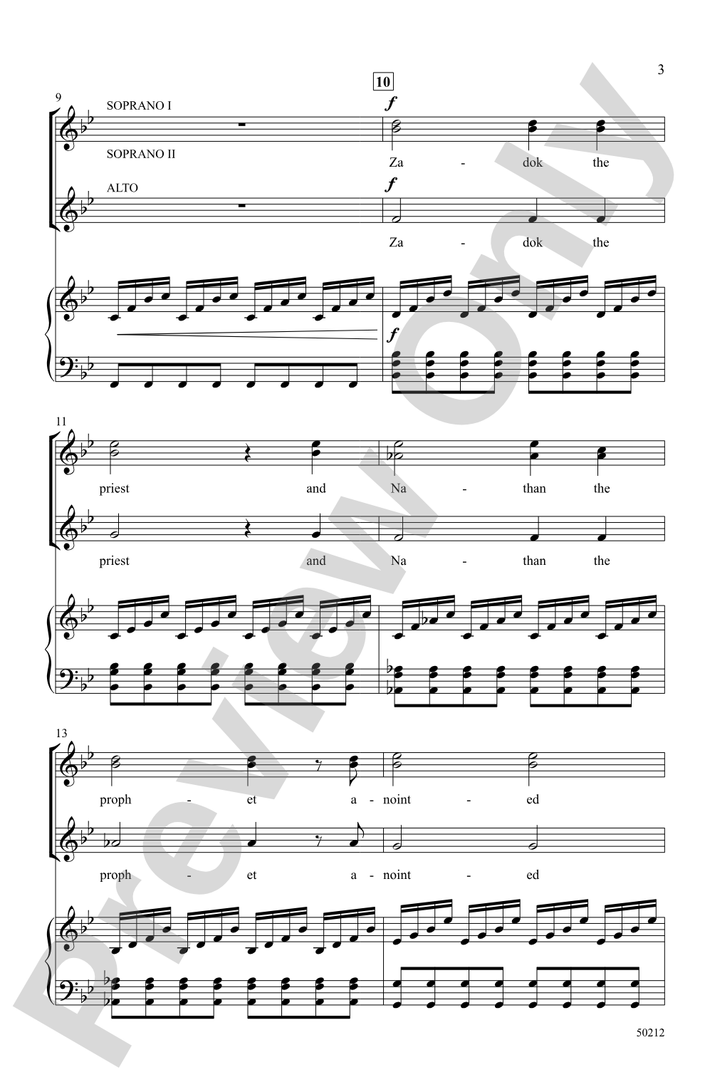 Zadok the Priest: SSA Choral Octavo