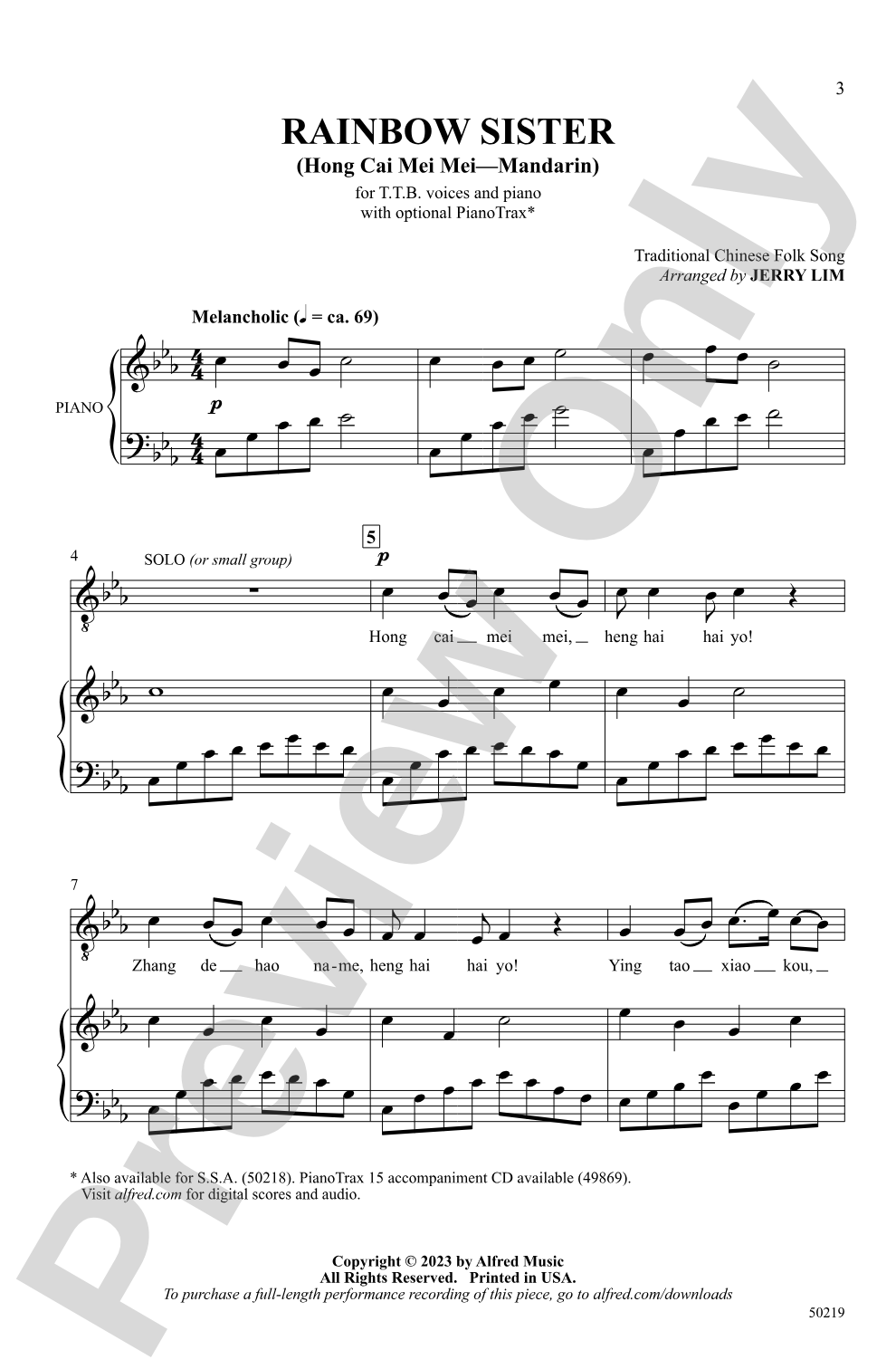 Rainbow Sister: TTB Choral Octavo