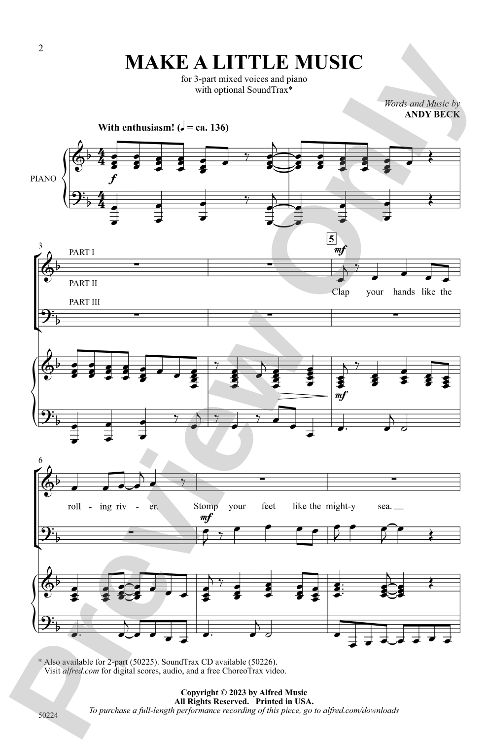Make a Little Music: 3-Part Mixed Choral Octavo