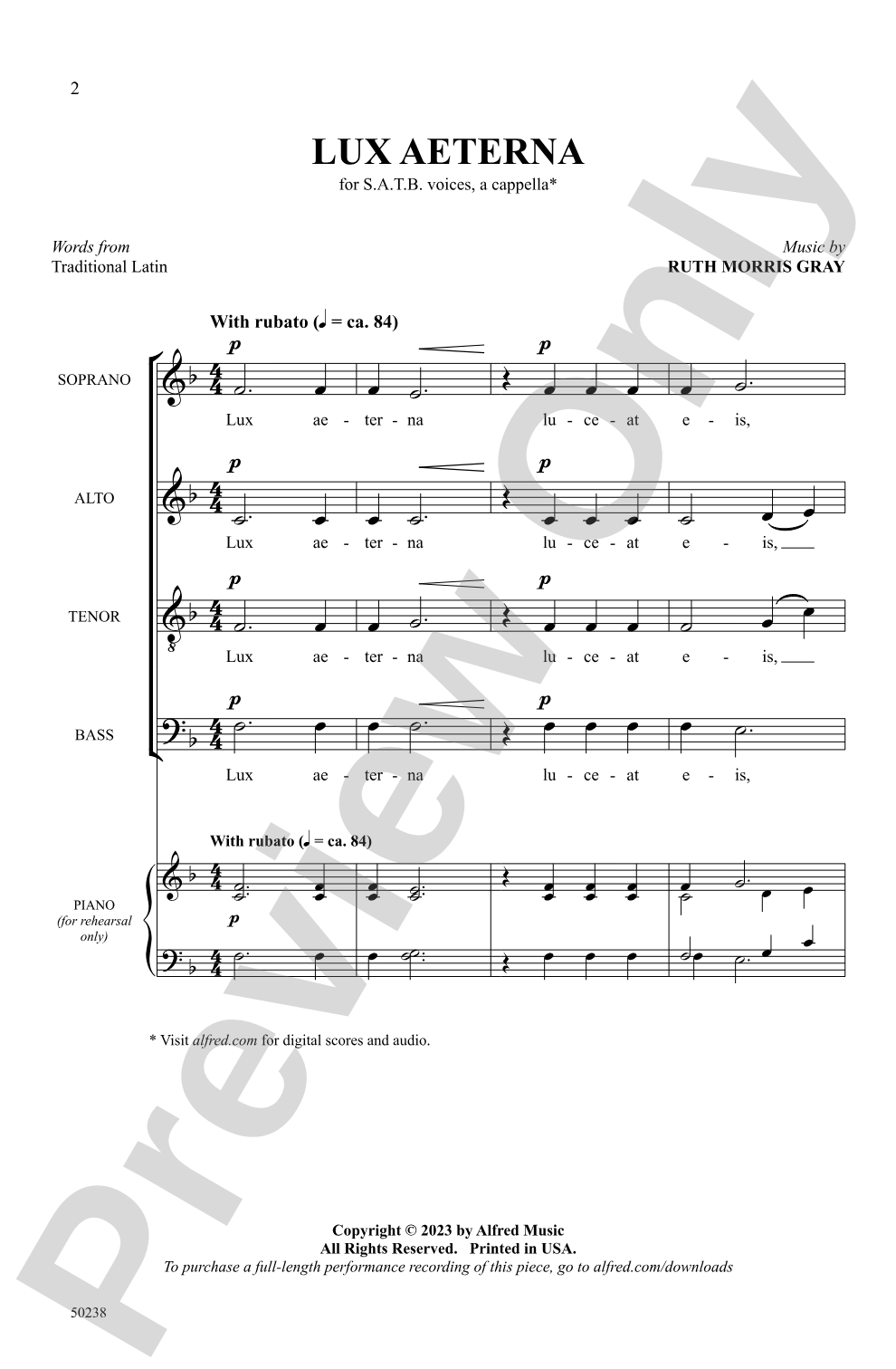 Lux Aeterna: SATB Choral Octavo