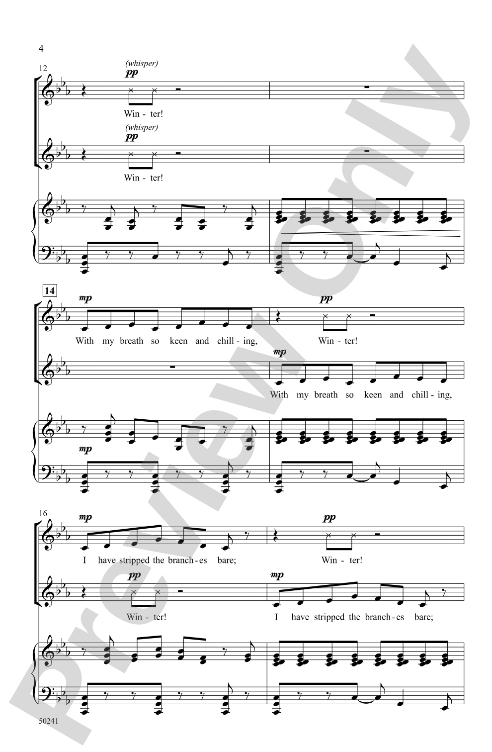 Winter: SSA Choral Octavo