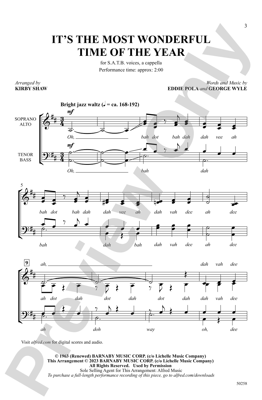 It's the Most Wonderful Time of the Year: SATB, <i>a cappella</i> Choral Octavo