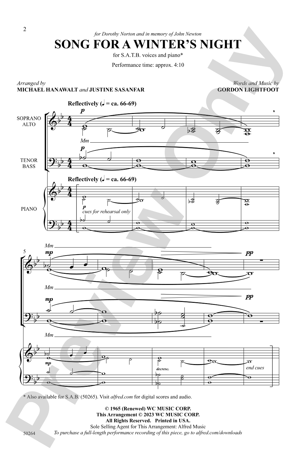Song for a Winter's Night: SATB Choral Octavo