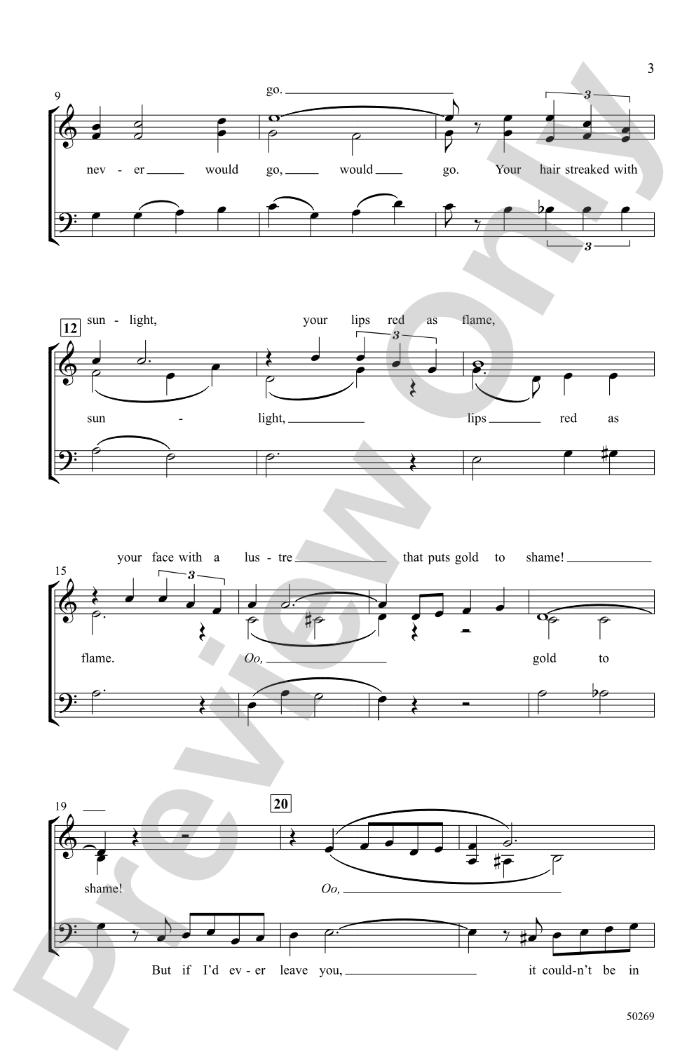 If Ever I Would Leave You: SAB <i>a cappella</i> Choral Octavo