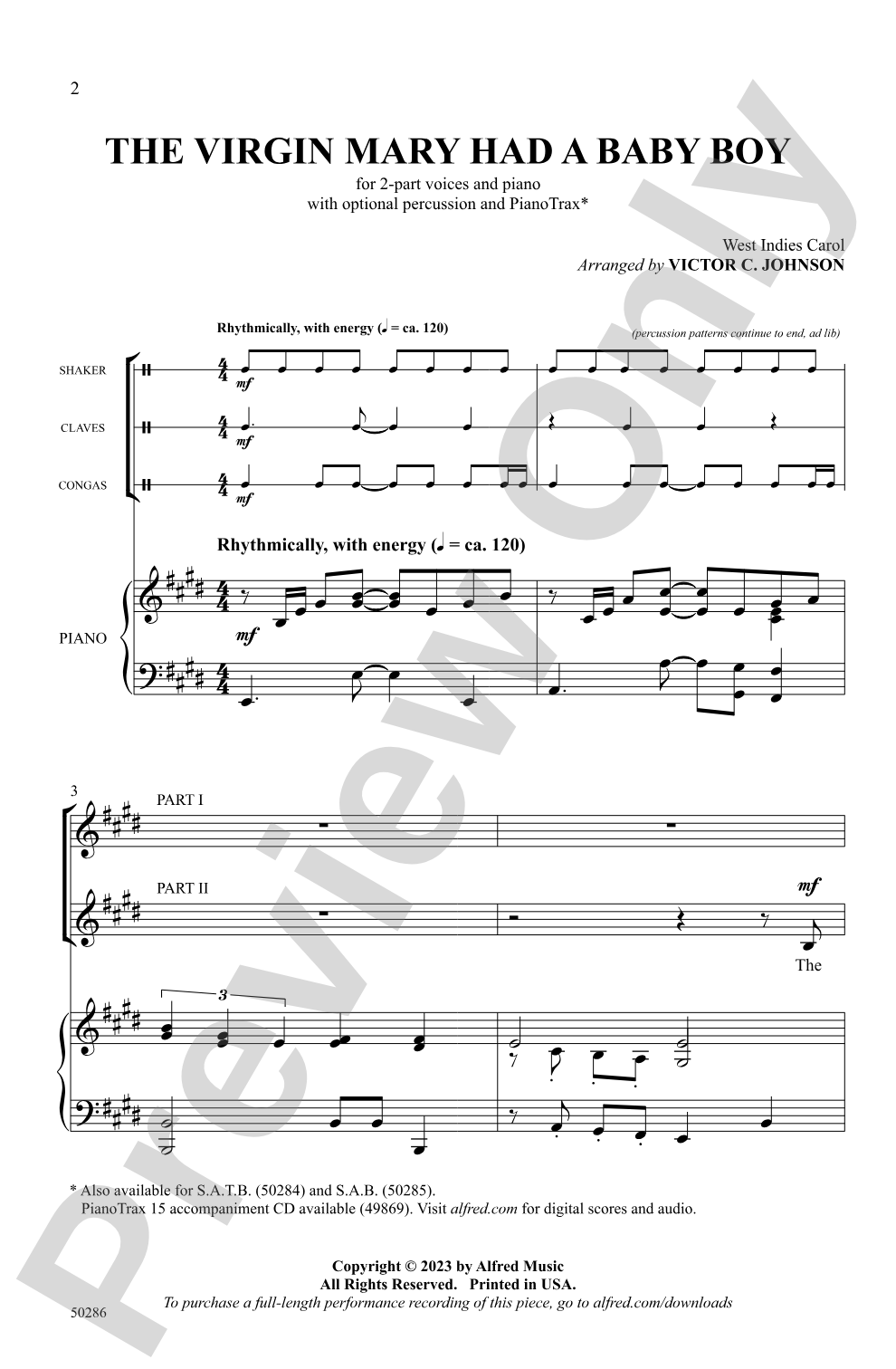 The Virgin Mary Had a Baby Boy: 2-Part Choral Octavo