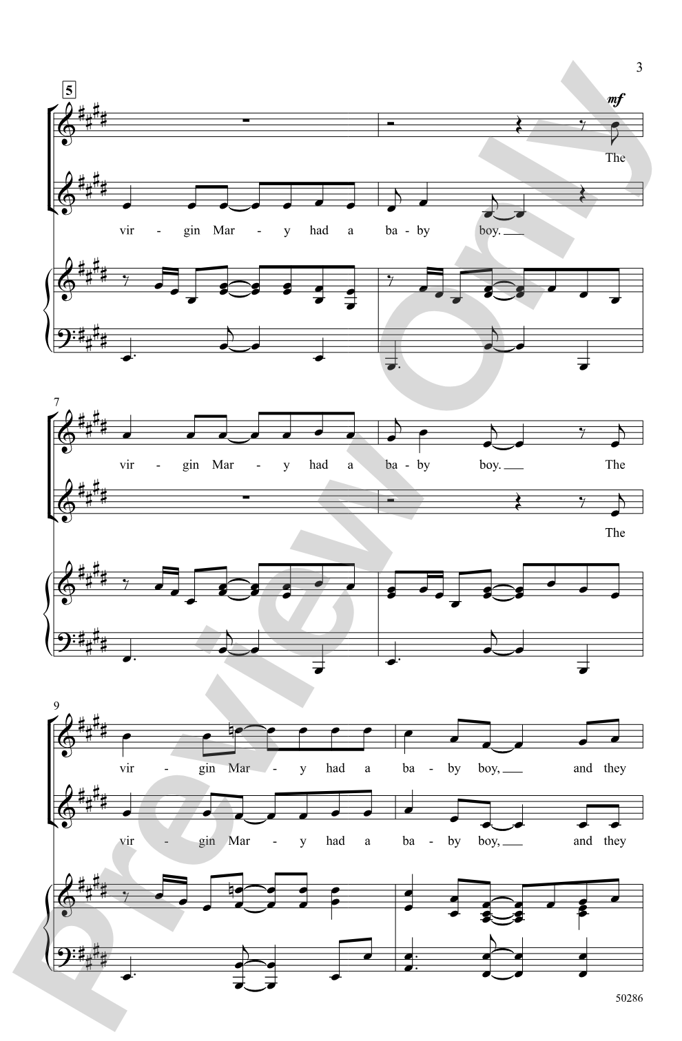 The Virgin Mary Had a Baby Boy: 2-Part Choral Octavo