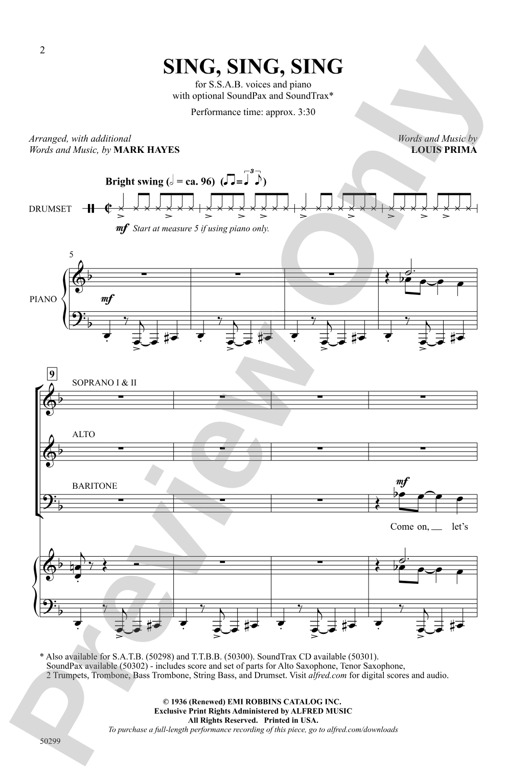 Sing, Sing, Sing: SSAB Choral Octavo