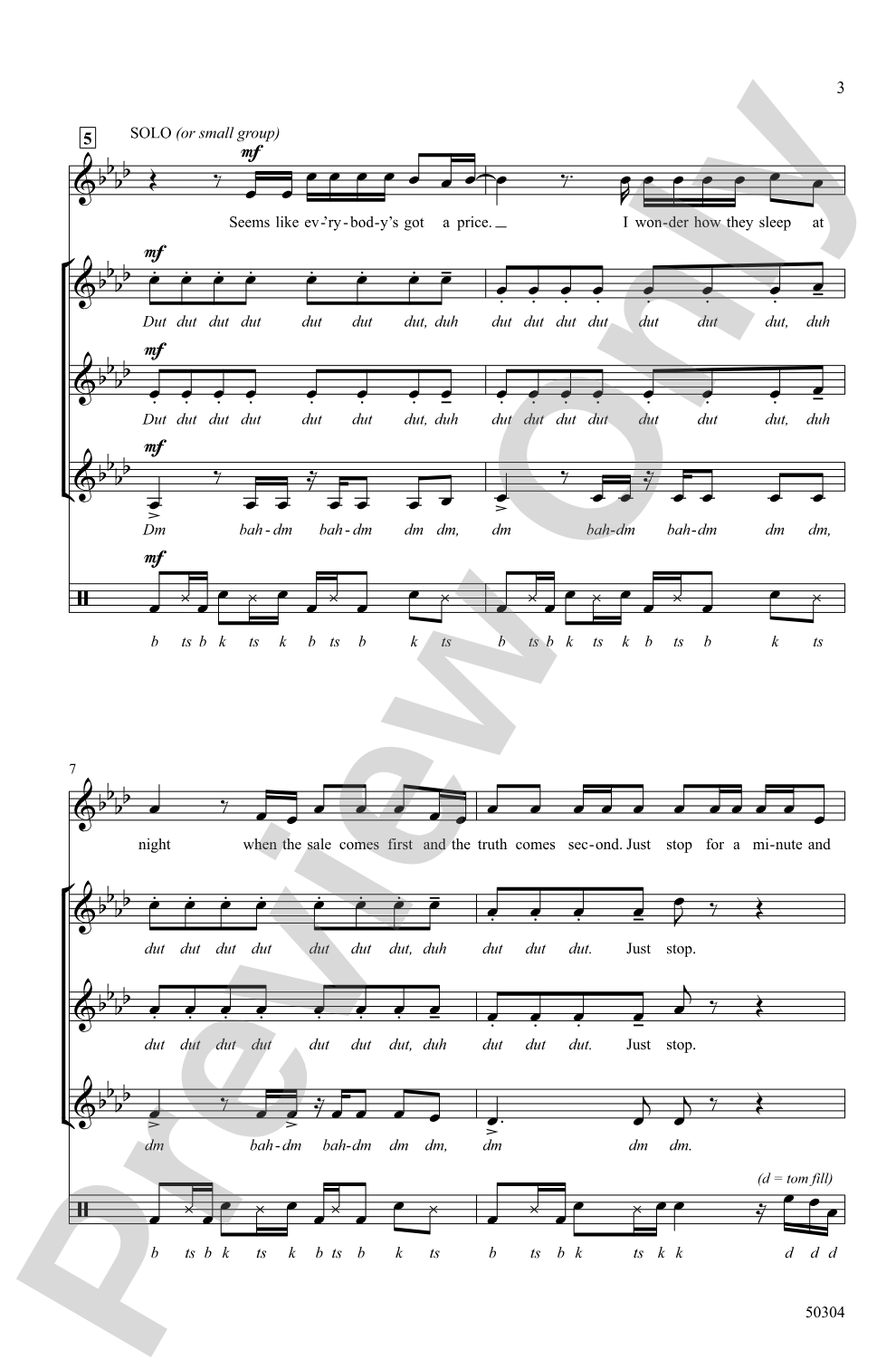 Price Tag: SSA, <i>a cappella</i> Choral Octavo