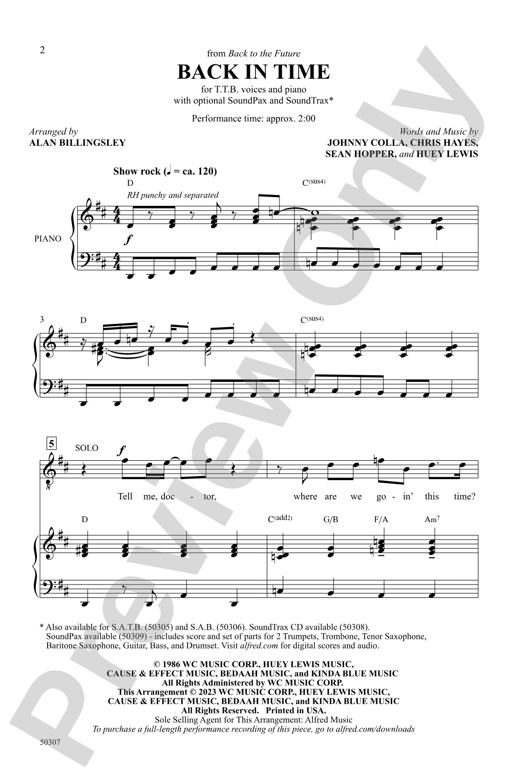 Back in Time: TTB Choral Octavo