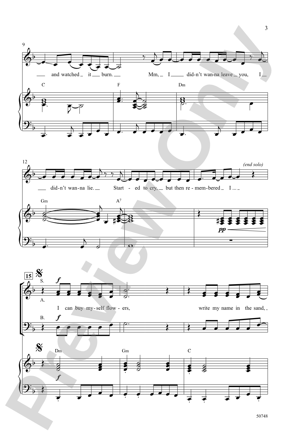 Flowers: SAB Choral Octavo