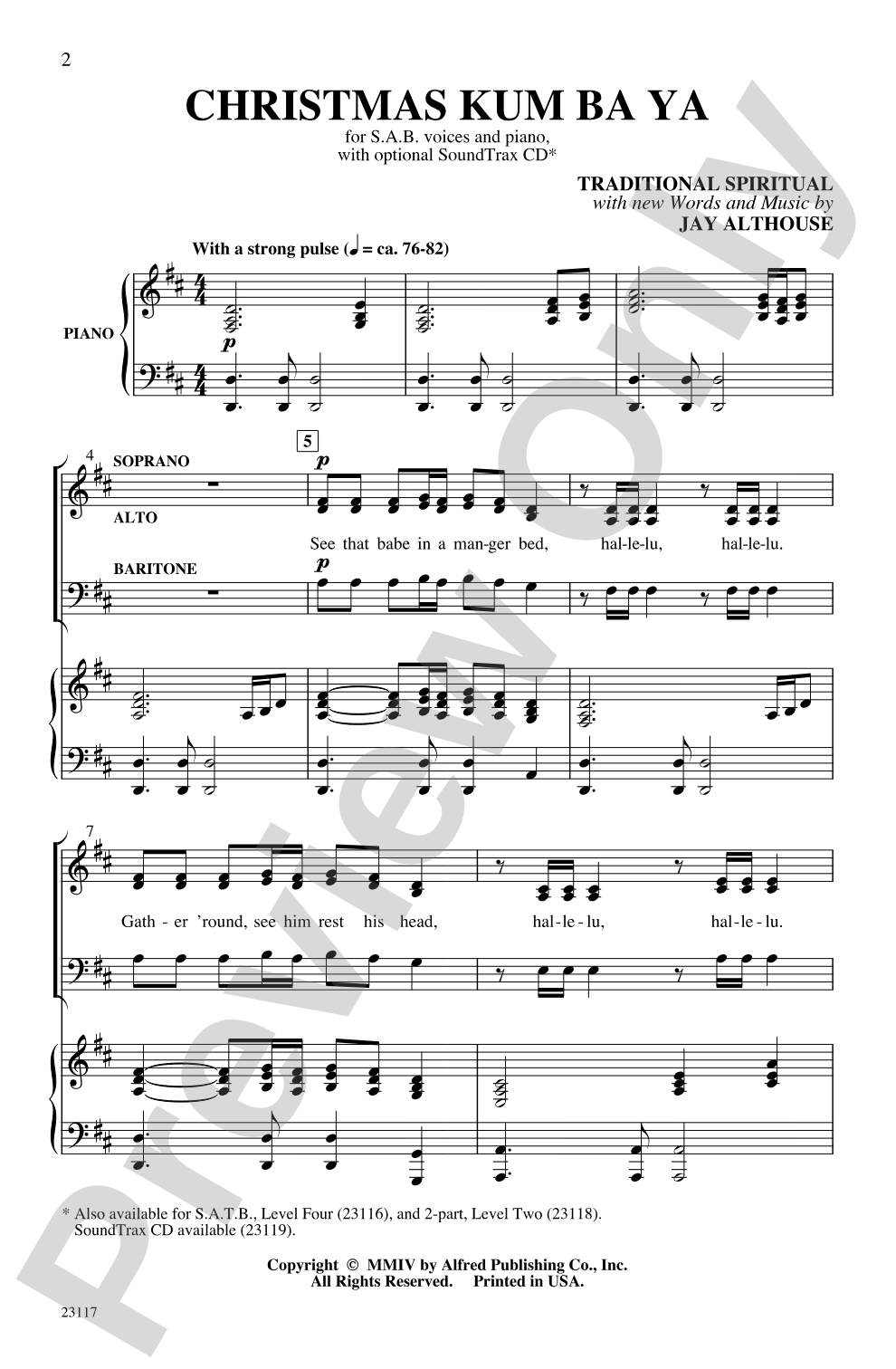 Christmas Kum Ba Ya: SAB Choral Octavo