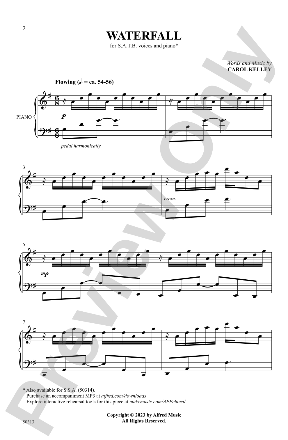Waterfall: SATB Choral Octavo