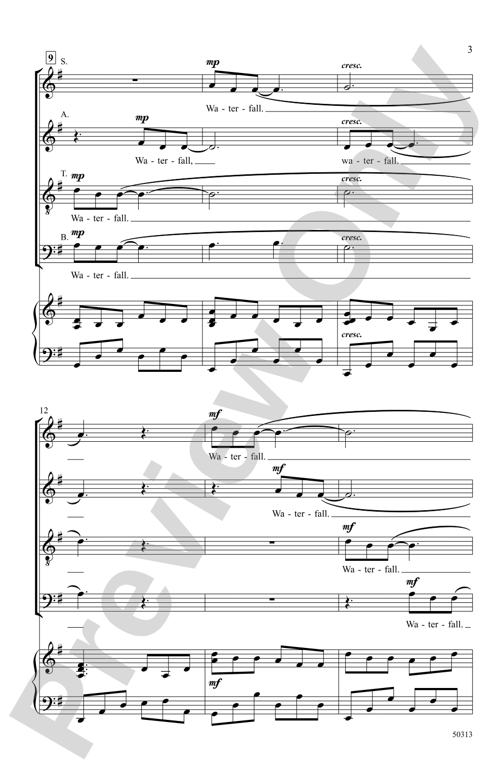 Waterfall: SATB Choral Octavo
