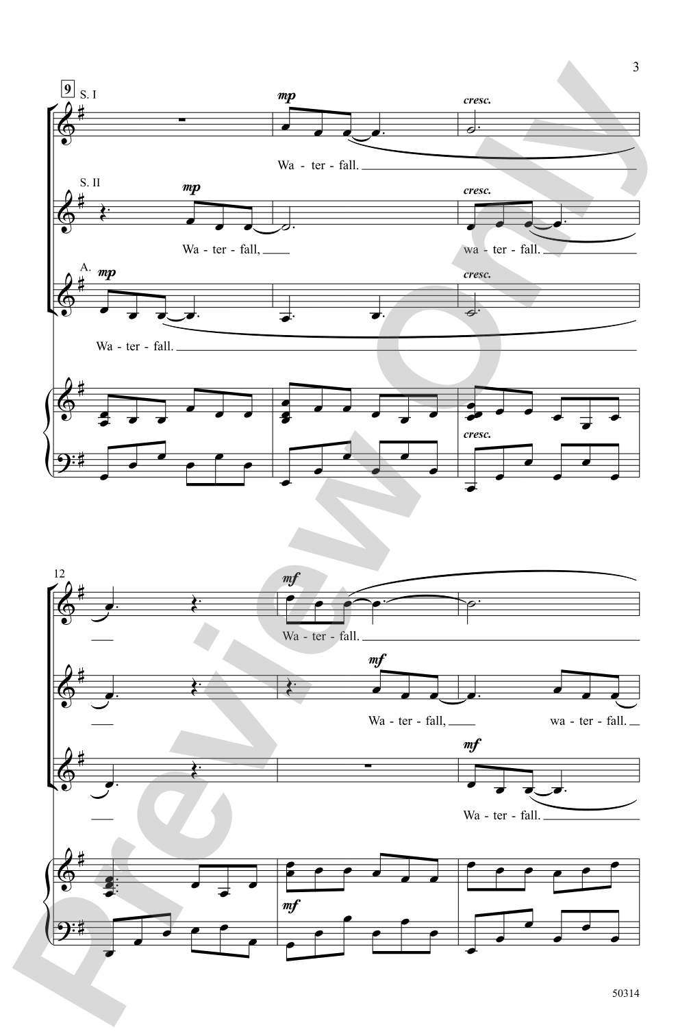 Waterfall: SSA Choral Octavo