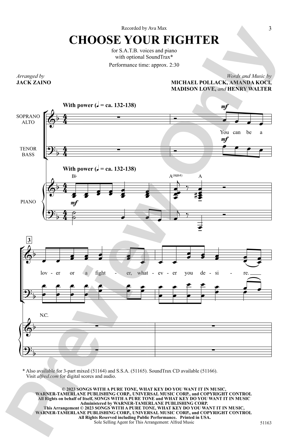 Choose Your Fighter: SATB Choral Octavo