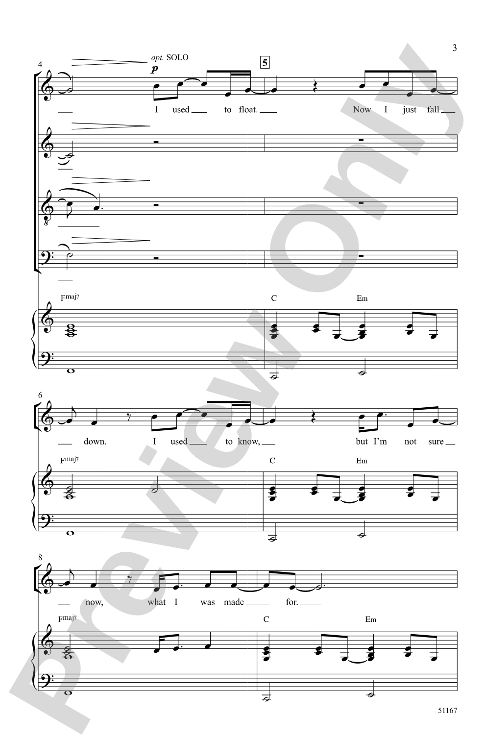 What Was I Made For?: SATB Choral Octavo