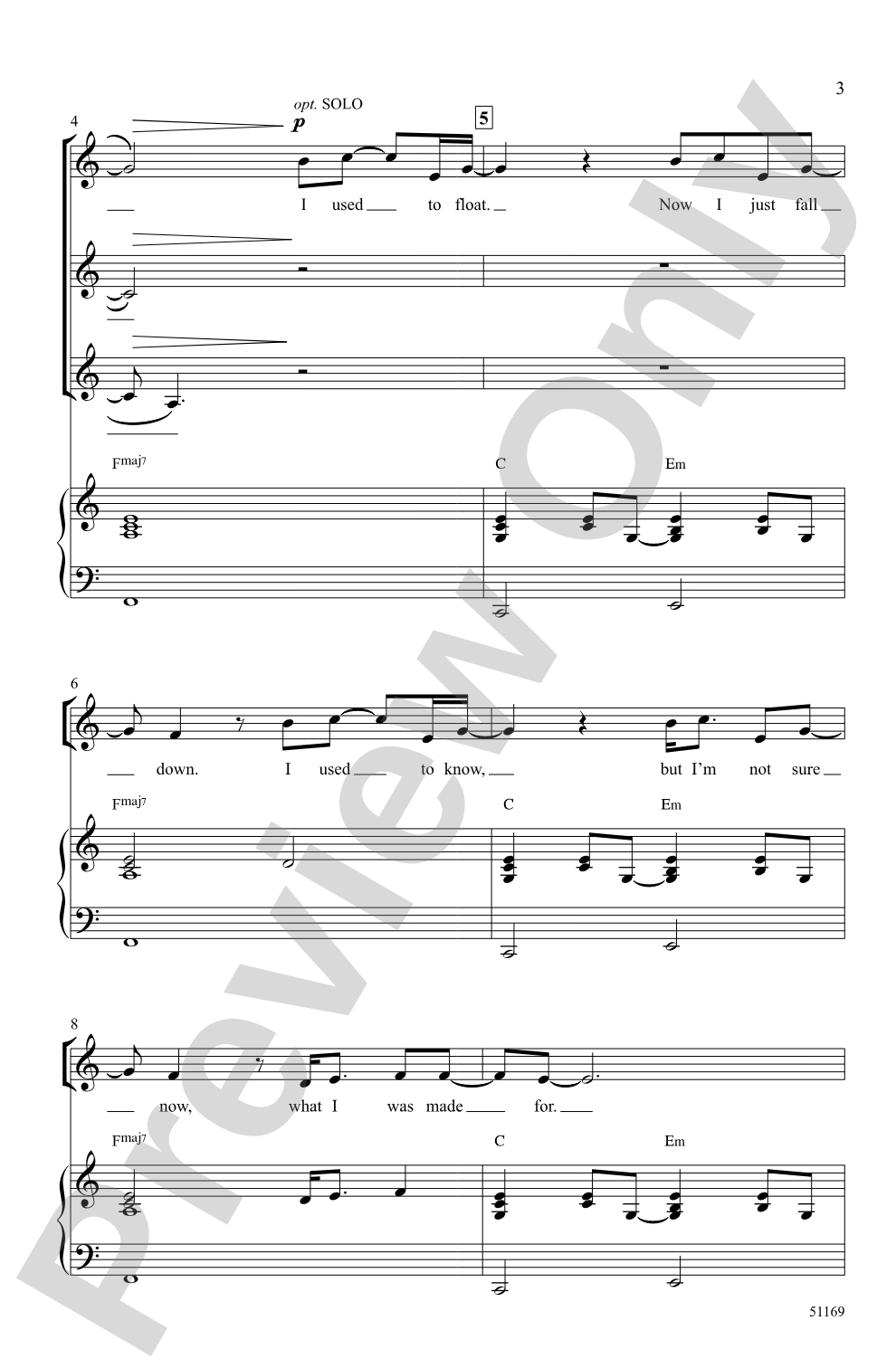 What Was I Made For?: SSA Choral Octavo