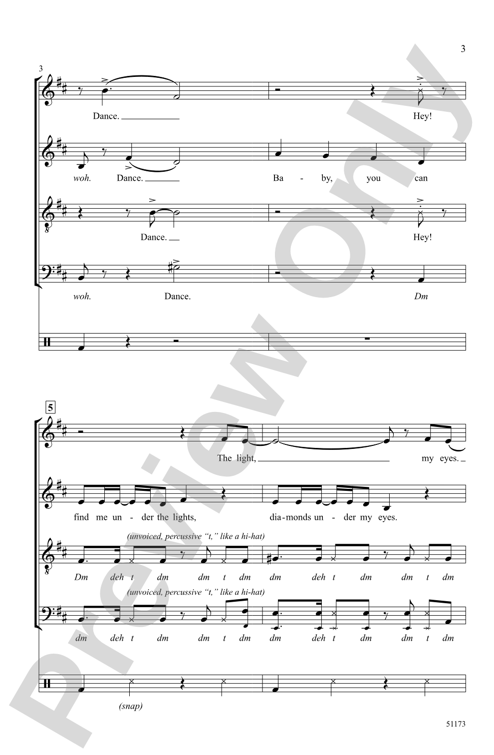 Dance the Night: SSATB, a cappella Choral Octavo