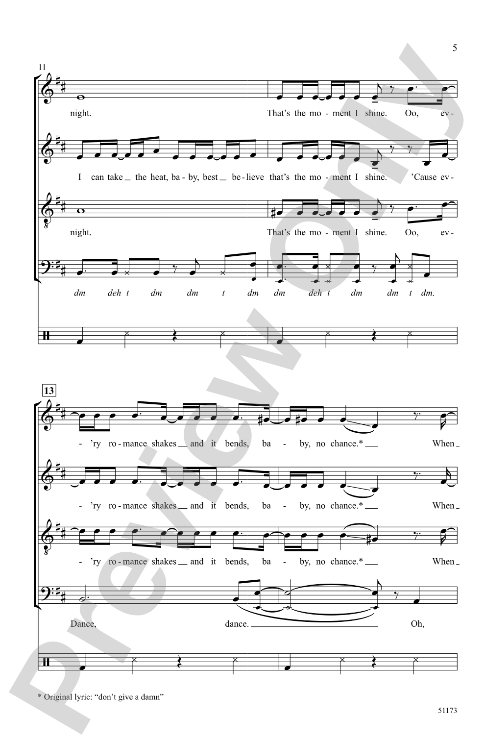 Dance the Night: SSATB, a cappella Choral Octavo