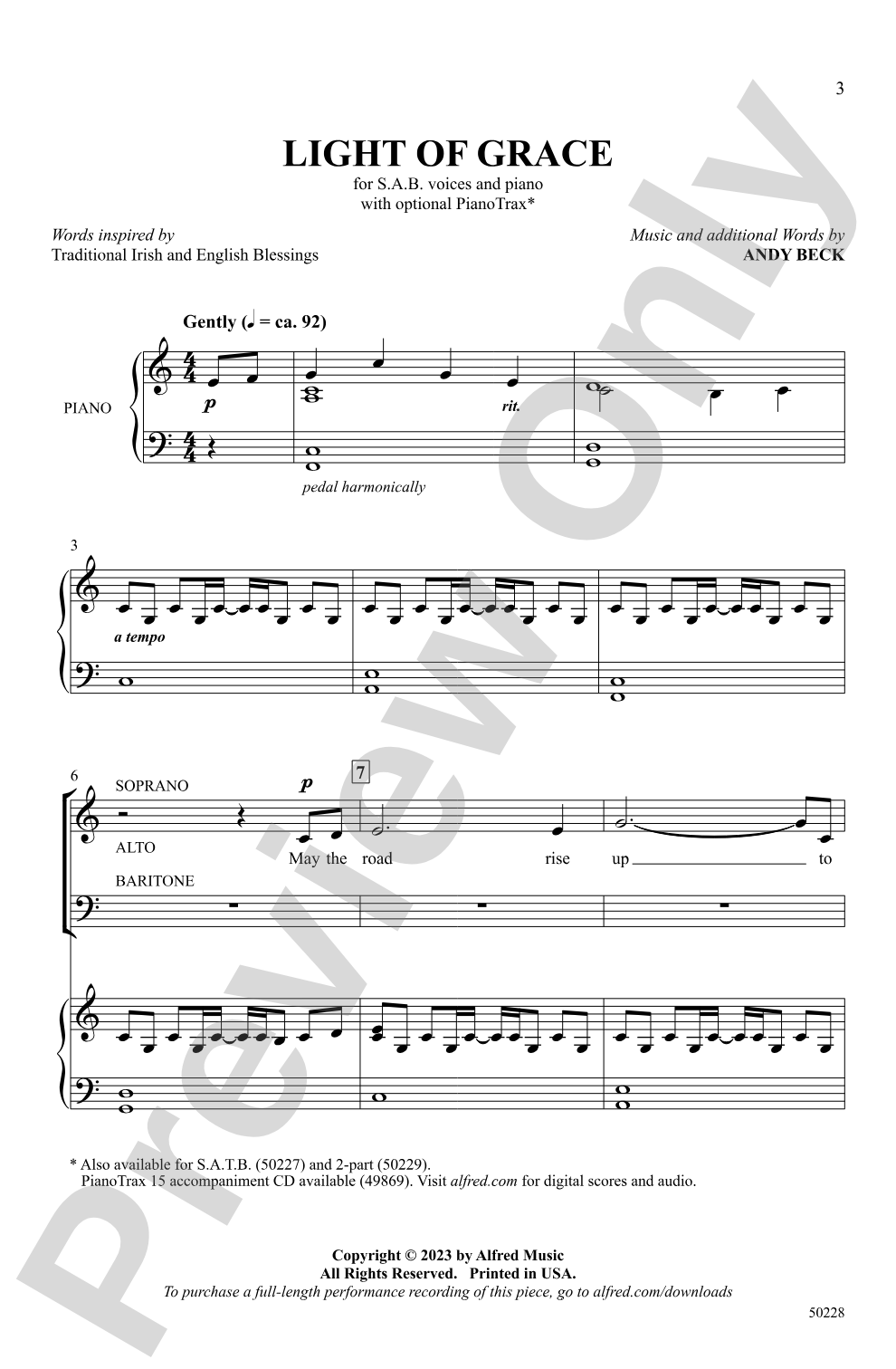 Light of Grace: SAB Choral Octavo