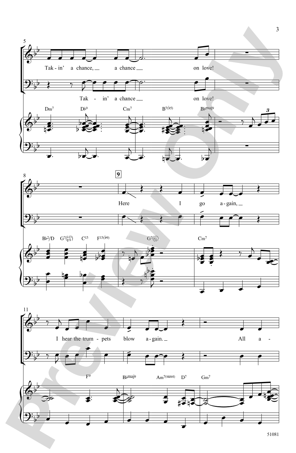 Taking a Chance on Love: SATB Choral Octavo