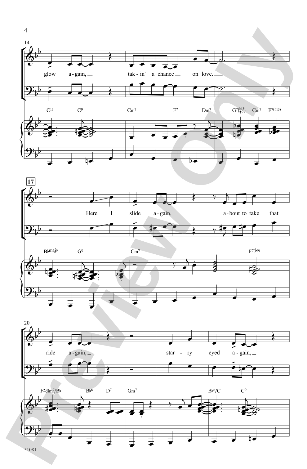 Taking a Chance on Love: SATB Choral Octavo