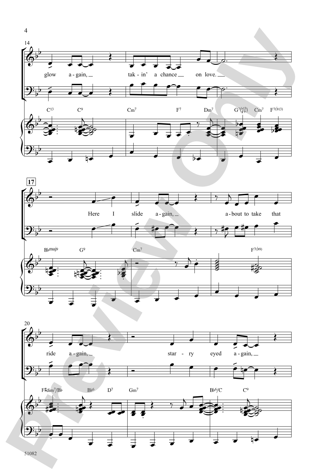 Taking a Chance on Love: SAB Choral Octavo