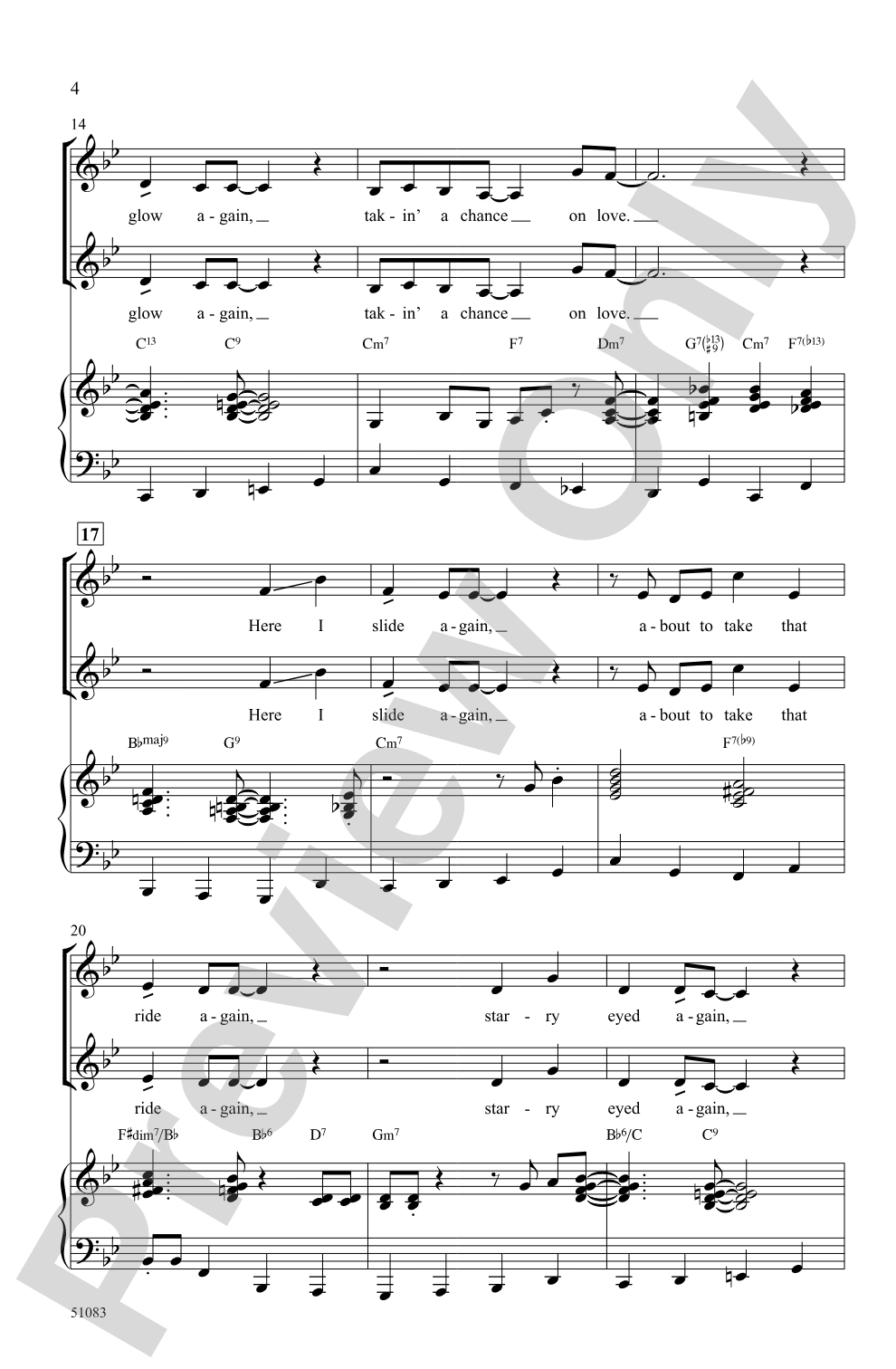 Taking a Chance on Love: SSA Choral Octavo