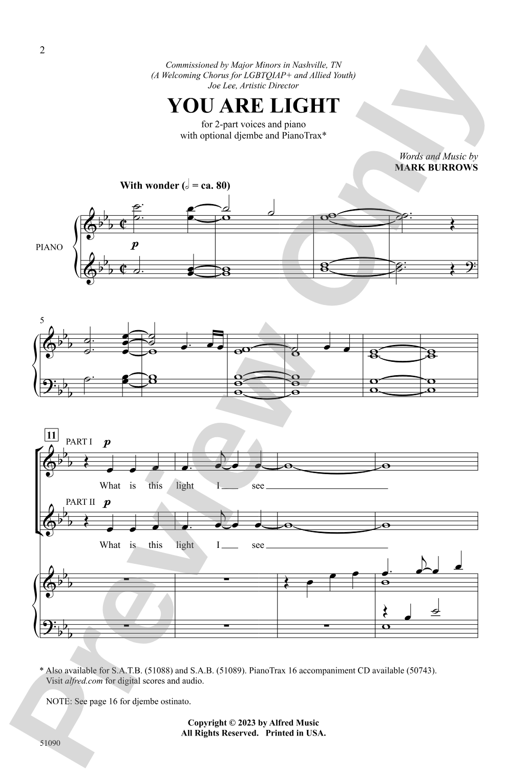 You Are Light: 2-Part Choral Octavo